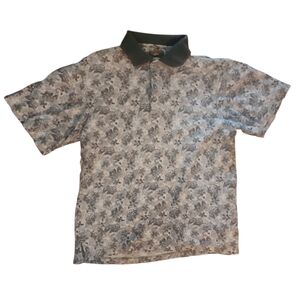 Natural Issue Polo Shirt Botanical Abstract Geometric Pattern Large Tall